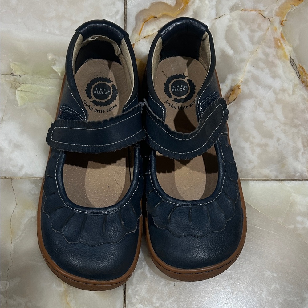 Livie & Luca Navy Blue Mary Jane Kids Shoes